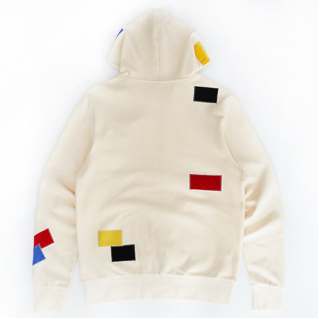 F5715 Frost Patchwork Zip Up Hoodie - Natural
