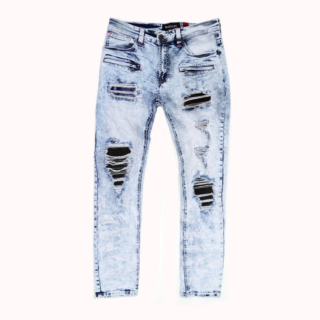 M1970 Ashton Shredded Jeans- Light Wash