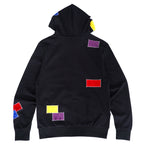 F5715 Frost Patchwork Zip Up Hoodie - Black