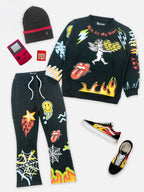 B4525 - Makobi KIDS Graffiti Stacked Fleece Set - Black