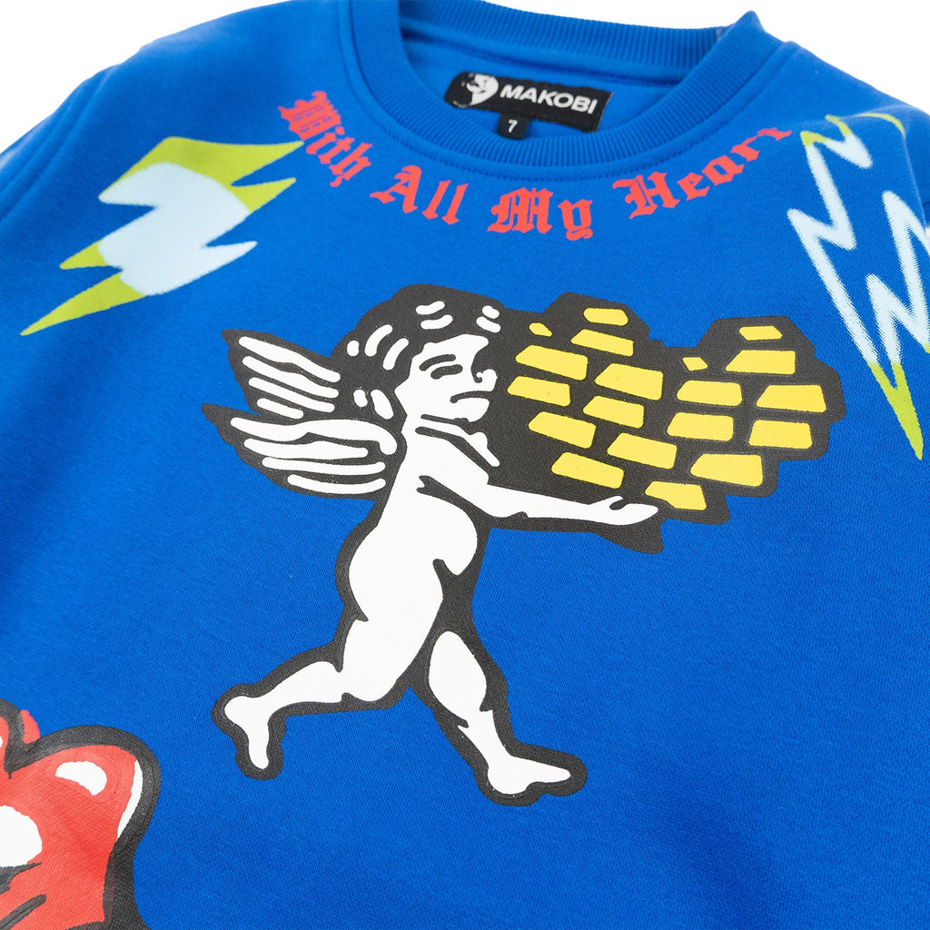 B4525 - Makobi KIDS Graffiti Stacked Fleece Set - Royal