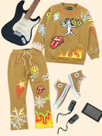 B4525 - Makobi KIDS Graffiti Stacked Fleece Set - Mocha
