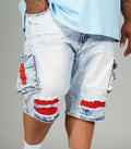 M936 - Makobi Denim Cargo Shorts - Light Wash