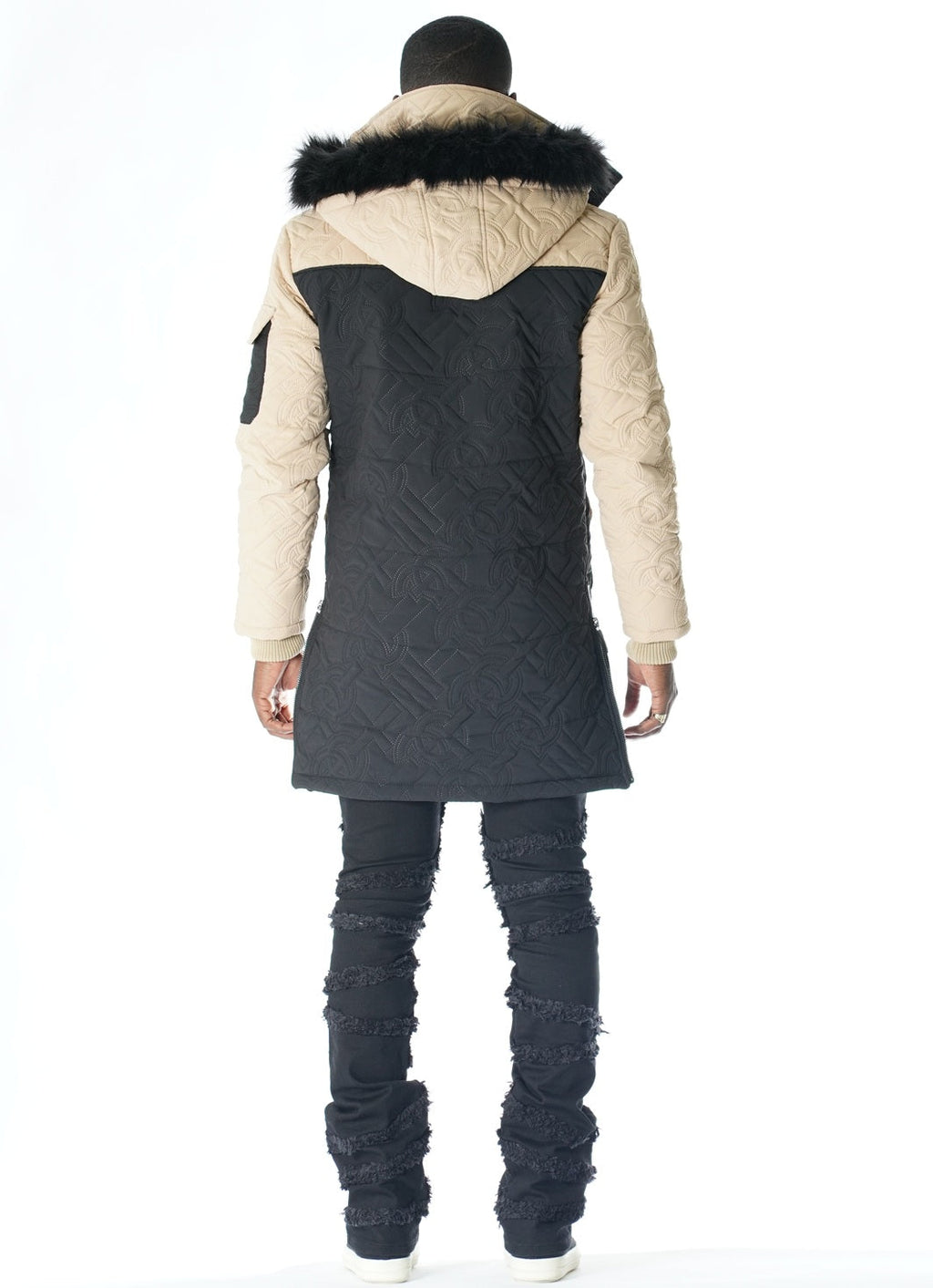 F7700 Apollo Long Quilted Jacket - Black