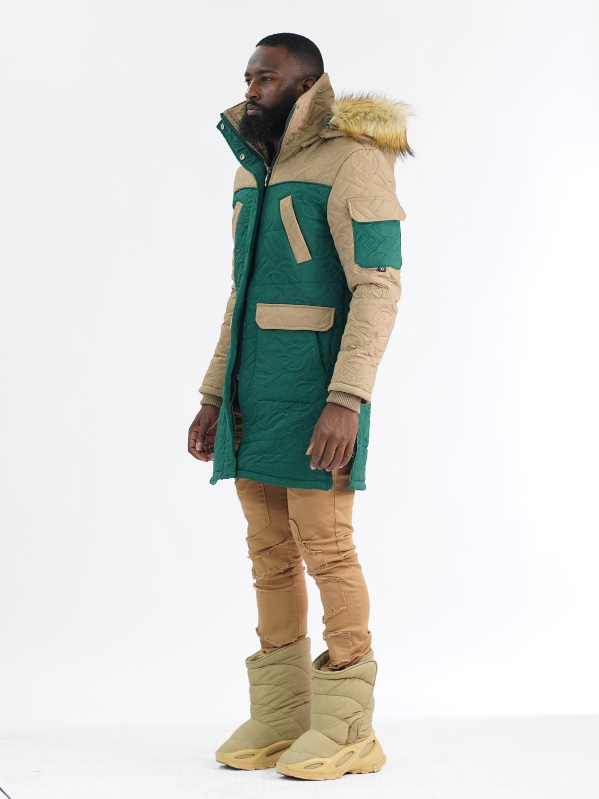 F7700 Apollo Long Quilted Jacket - Green