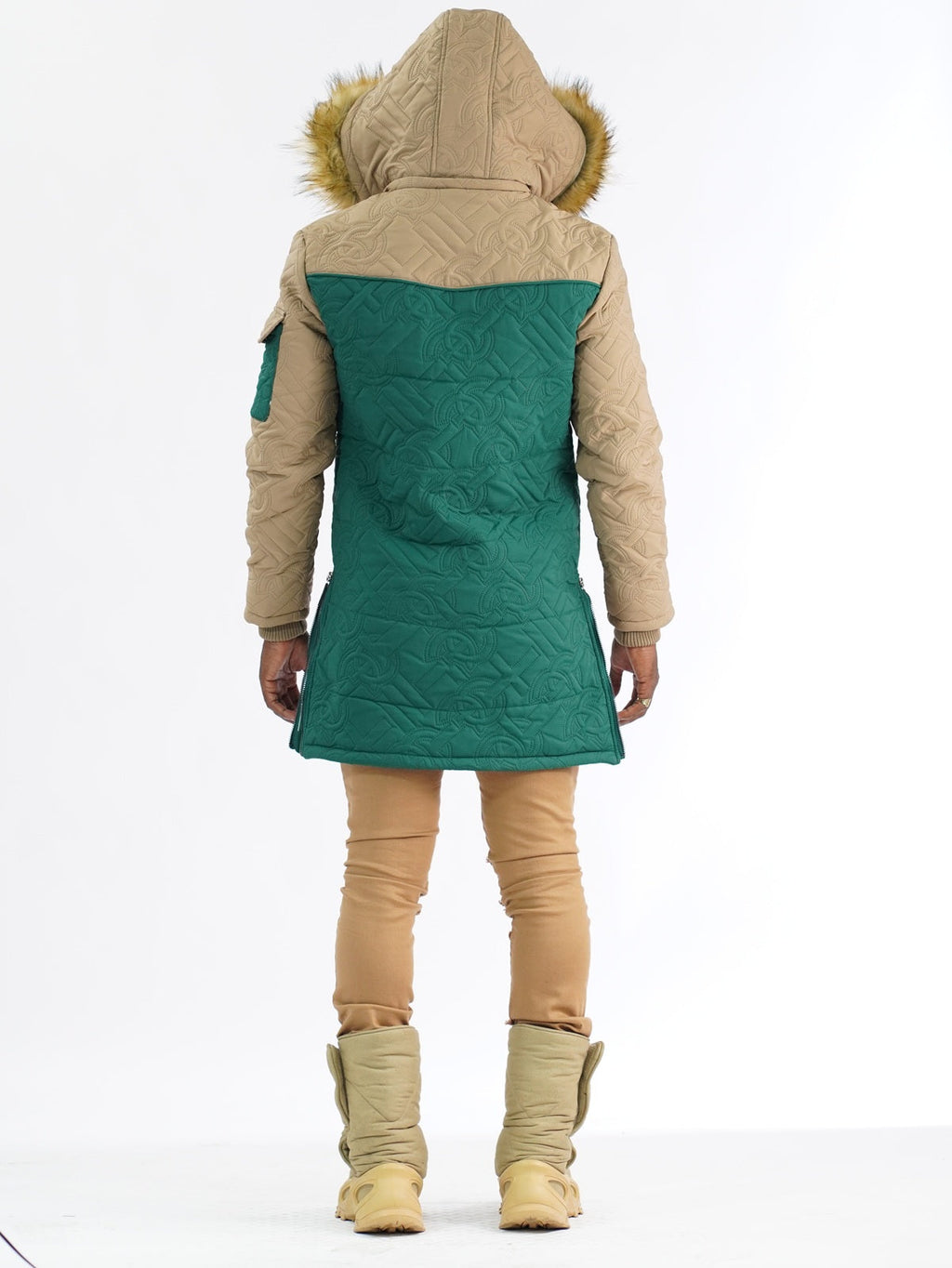 F7700 Apollo Long Quilted Jacket - Green