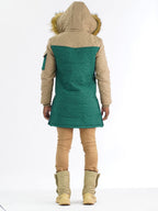 F7700 Apollo Long Quilted Jacket - Green