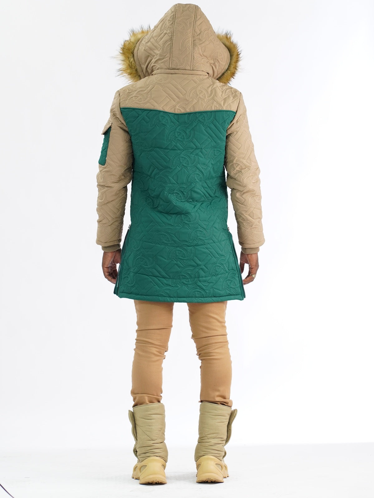 F7700 Apollo Long Quilted Jacket - Green