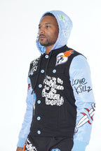 M1040 Love Kills Denim Jacket - Black/Black