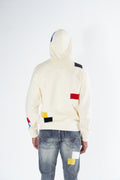 F5715 Frost Patchwork Zip Up Hoodie - Natural