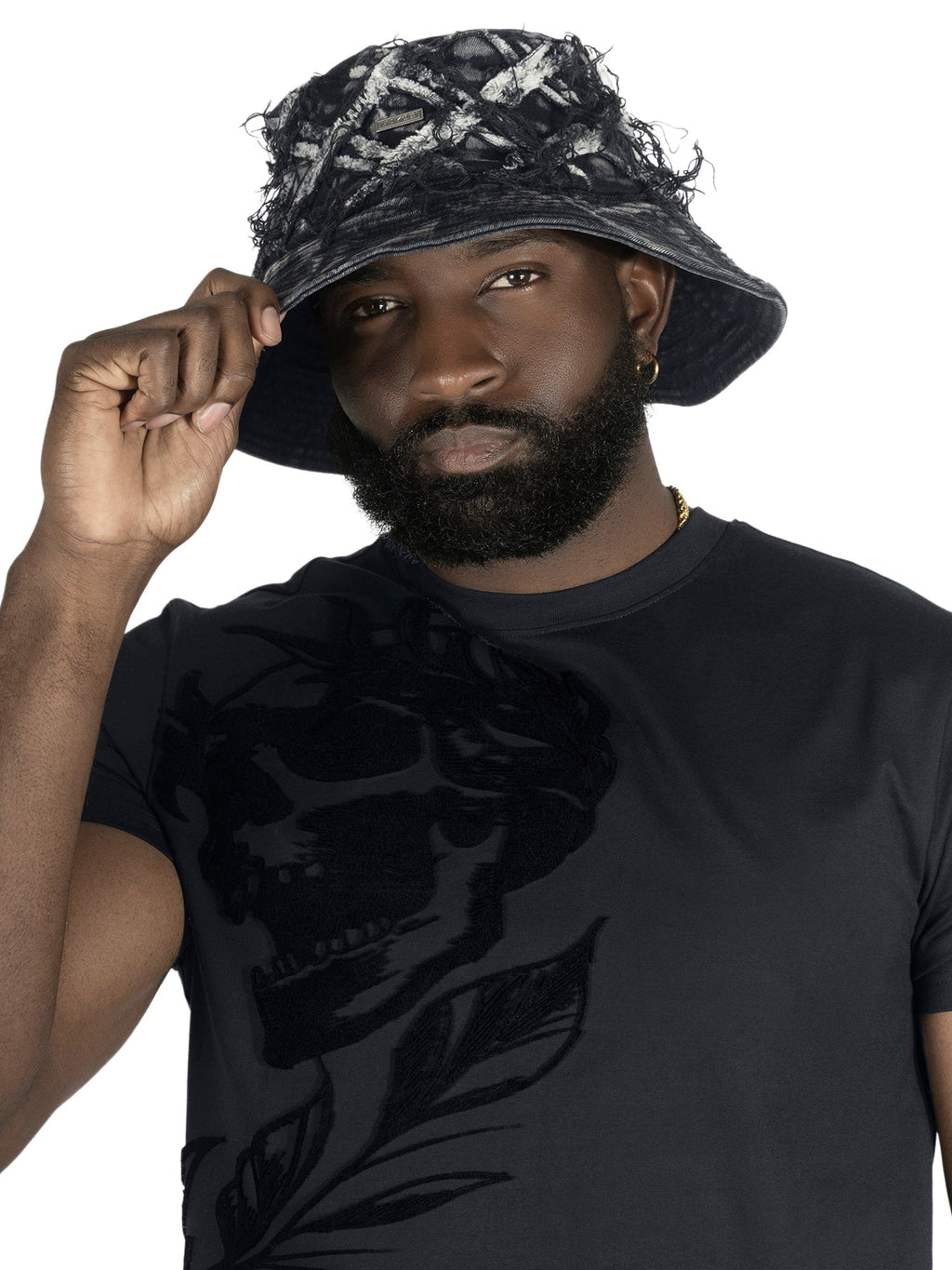 M016 Rinaldi Denim Bucket Hat - Black