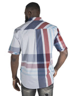 V842 Robert Plaid Button-Down Shirt - Navy