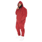 M3707 Tech Fleece Zip Up Hoodie Set - Burgundy