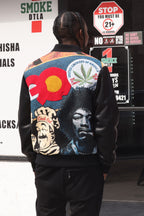 F1059 BLOW Wool Varsity Jacket - Black