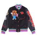 F1065 Love Kills Wool Varsity Jacket - Black