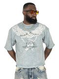 F111 La Perla Vintage Crop Tee - Gray