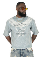 F111 La Perla Vintage Crop Tee - Gray