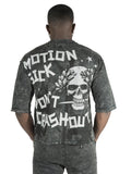 F132 Motion Sickness Cropped Tee - Black