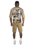 F132 Motion Sickness Cropped Tee - Mocha