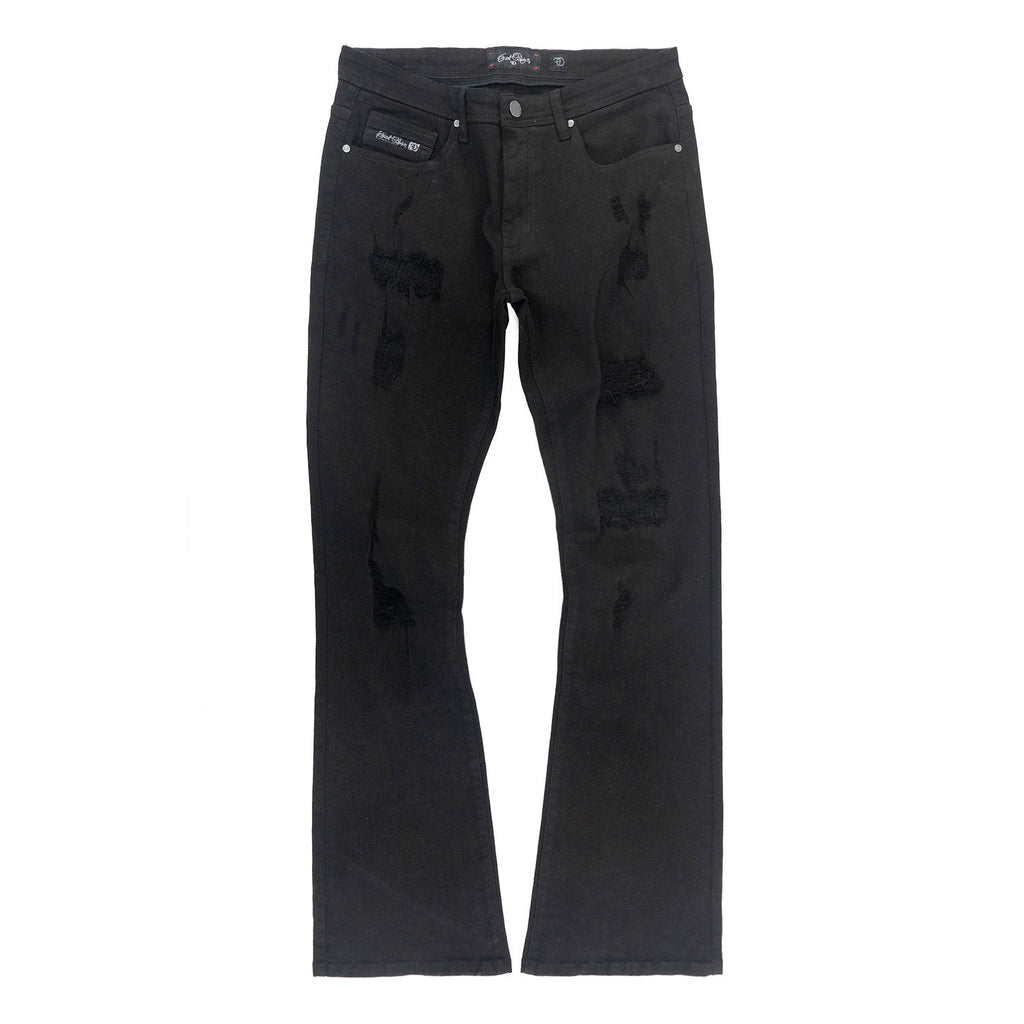 F1712 Alono Stacked Jeans - Black-Black