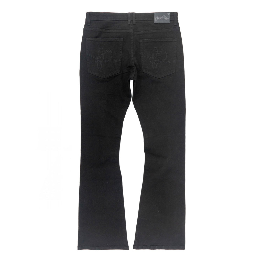 F1712 Alono Stacked Jeans - Black-Black