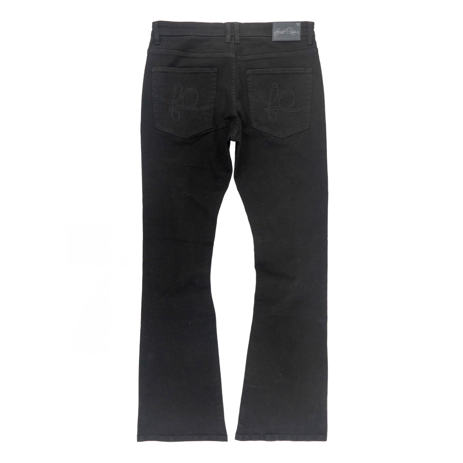 F1712 Alono Stacked Jeans - Black-Black