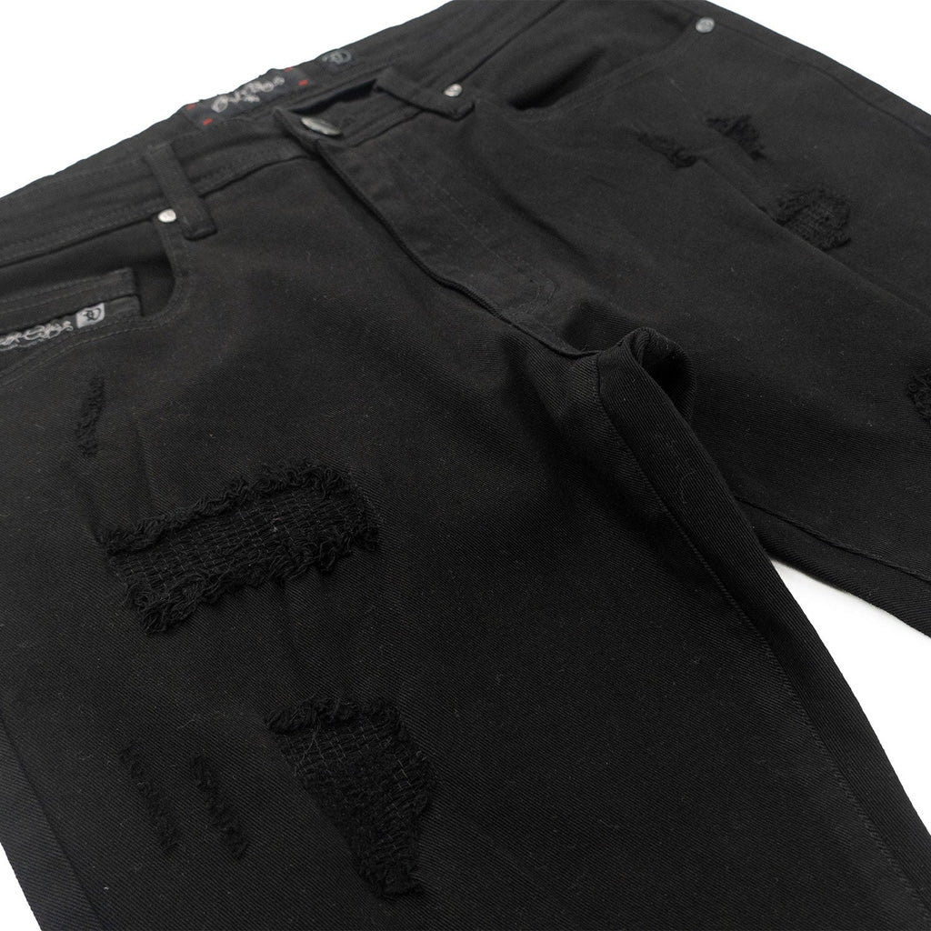 F1712 Alono Stacked Jeans - Black-Black