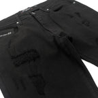 F1712 Alono Stacked Jeans - Black-Black