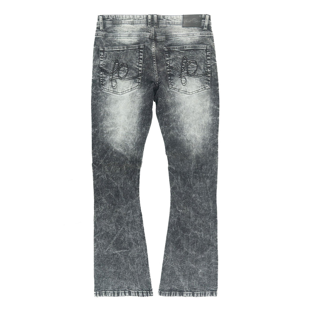 F1712 Alono Stacked Jeans - Black Wash