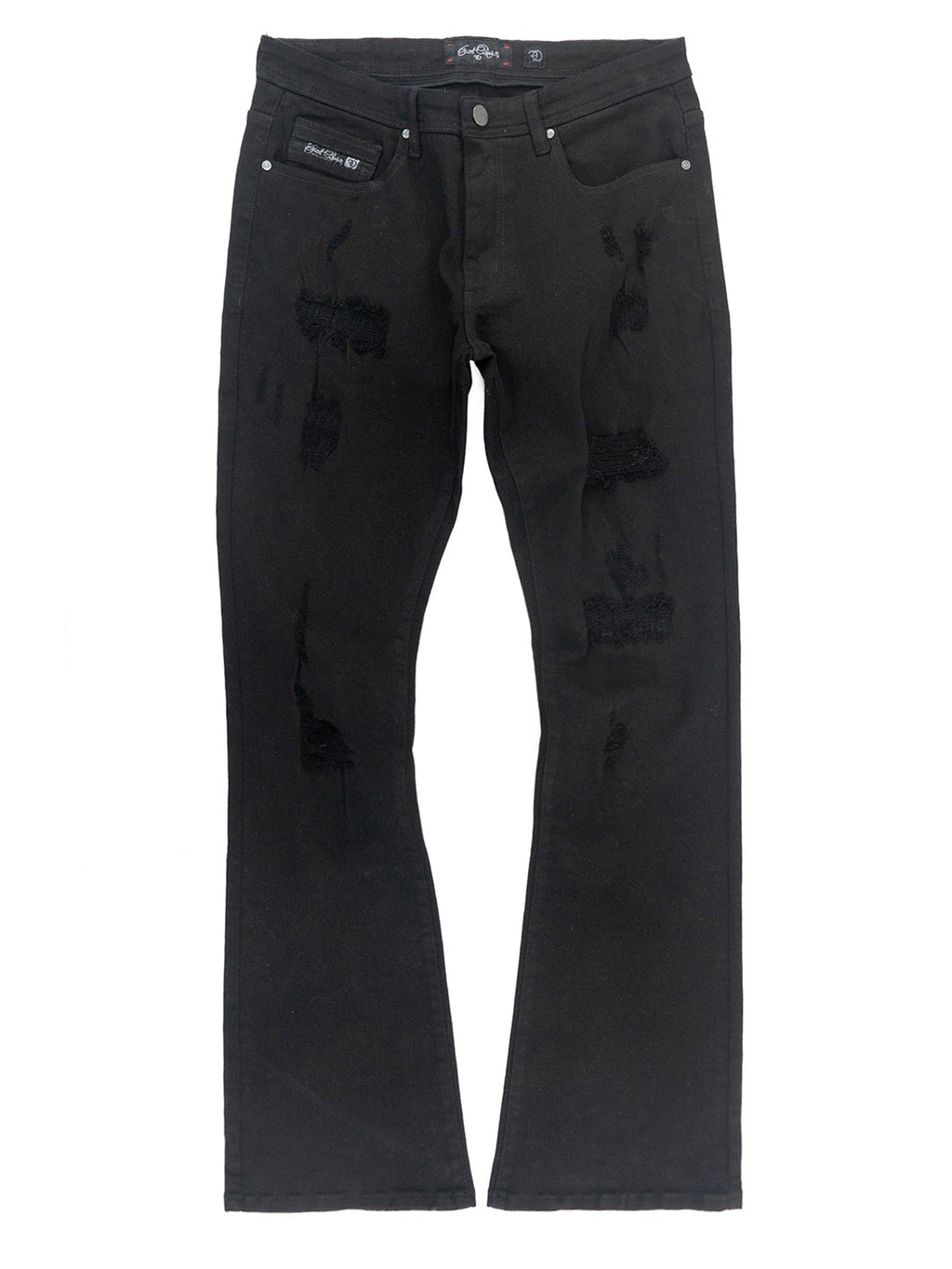 F1712 Alono Stacked Jeans - Black-Black