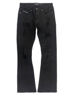 F1712 Alono Stacked Jeans - Black-Black