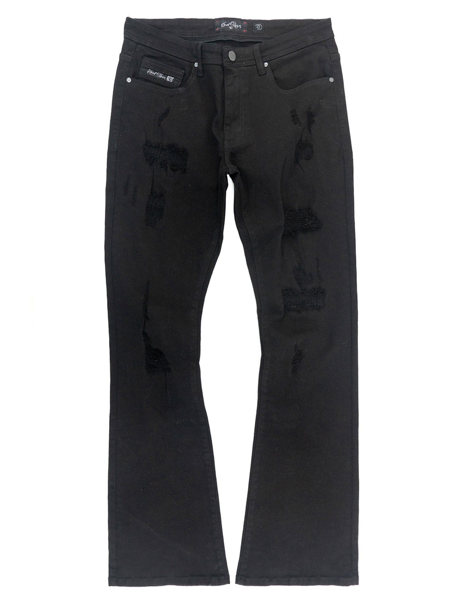F1712 Alono Stacked Jeans - Black-Black
