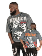 F171 Crop Heaven Saint Tee - Gray
