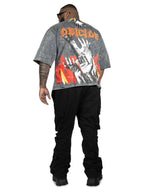 F171 Crop Heaven Saint Tee - Gray