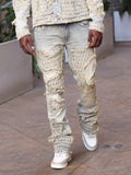 F1723 Tattered Denim Stacked Jeans - Dirt