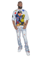 F1733 Amoto Stacked Pants - Light Wash