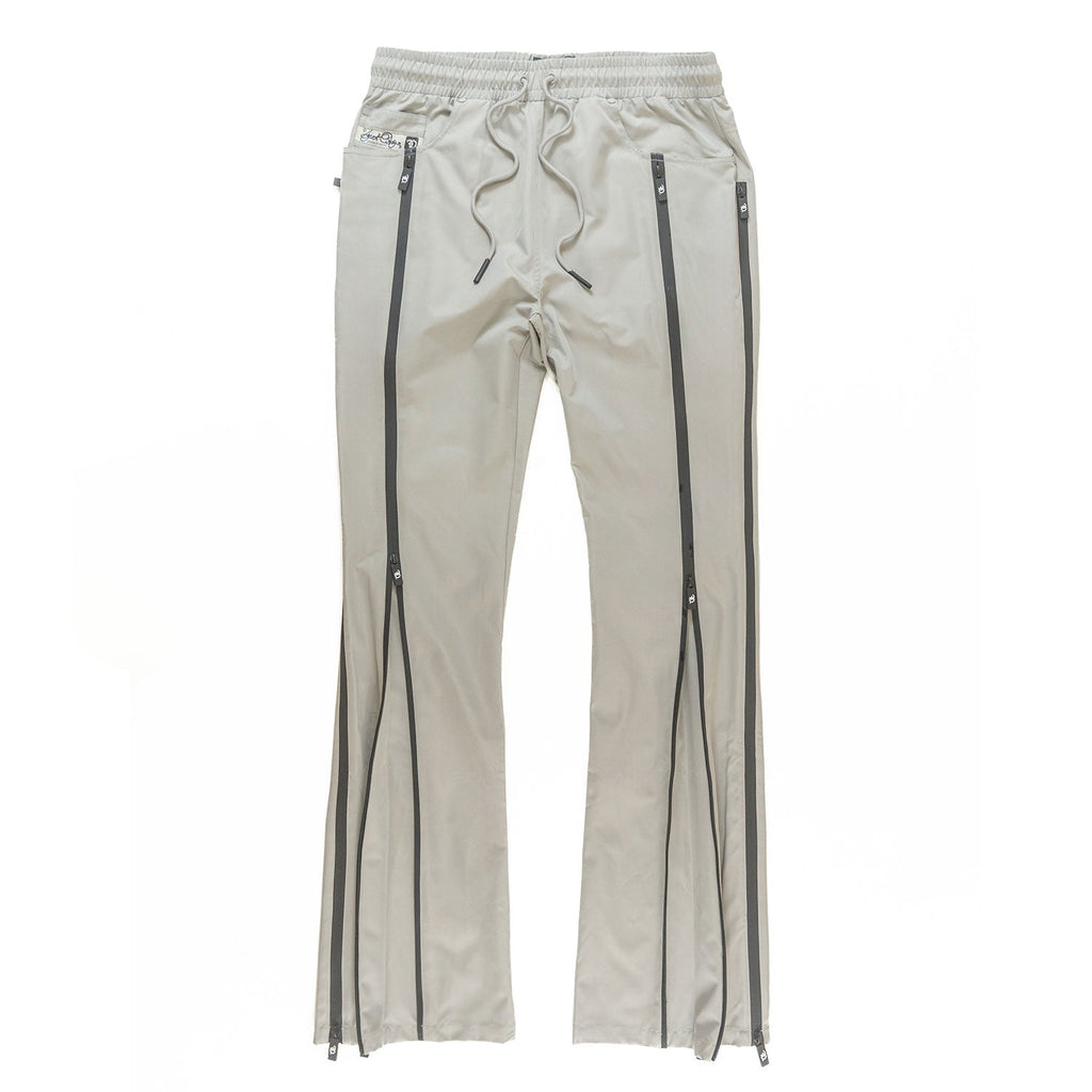 F1736 Zerelly Nylon Stacked Pants - Gray