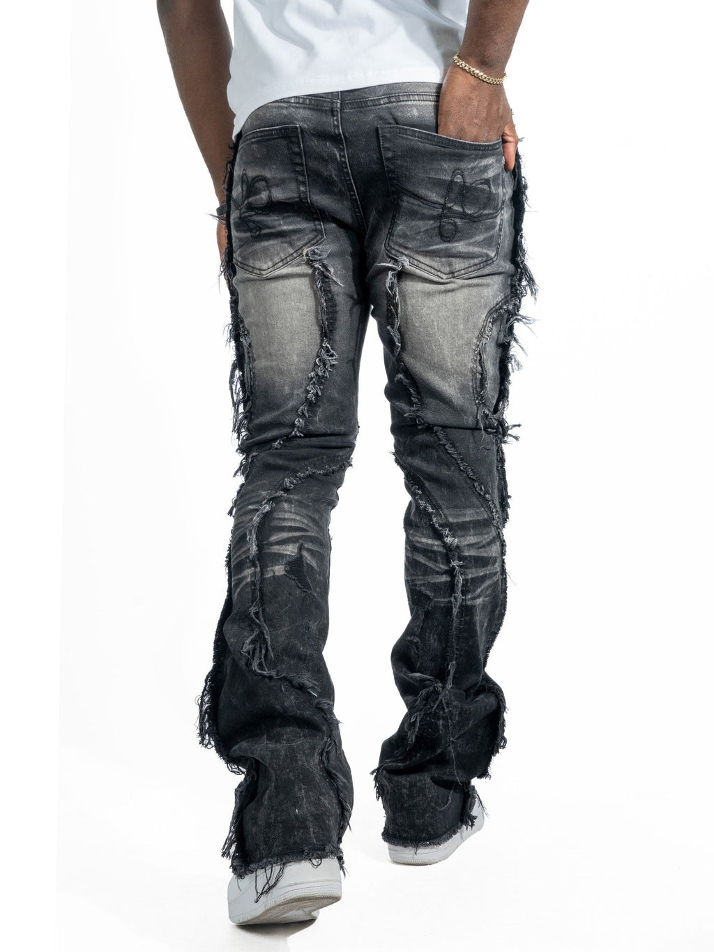 F1757 Moretti Stacked Pants - Black
