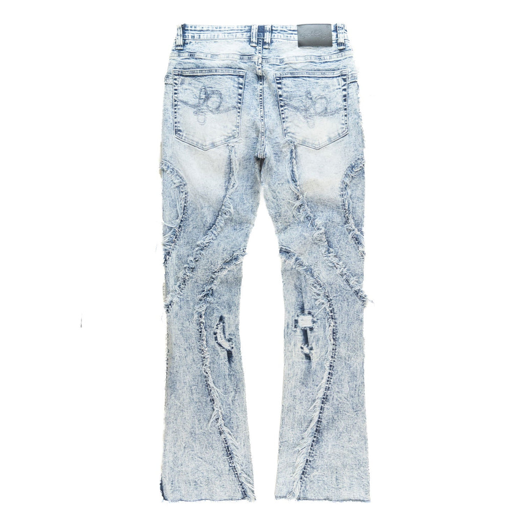 F1757 Moretti Stacked Pants - Light Wash