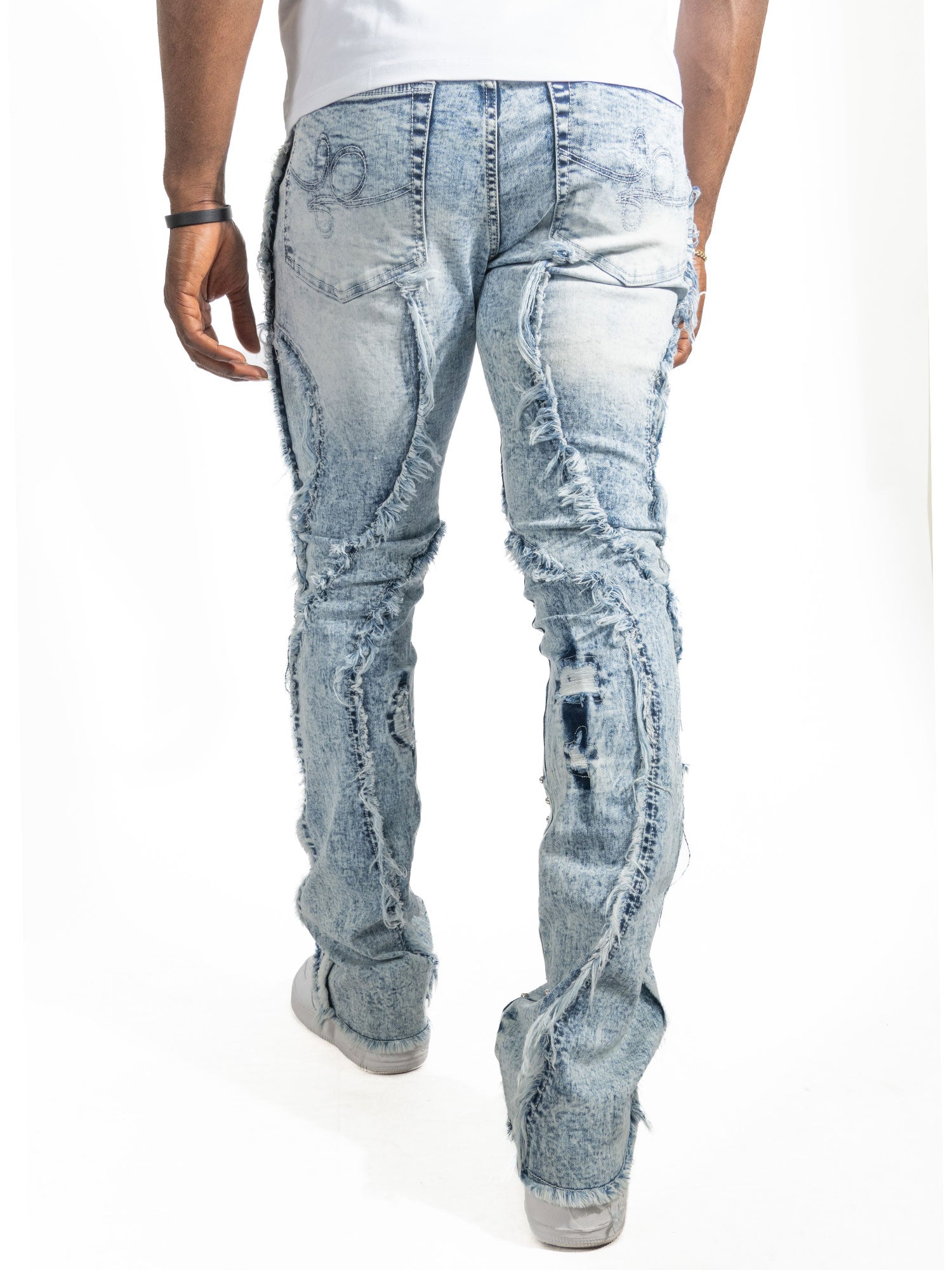 F1757 Moretti Stacked Pants - Light Wash