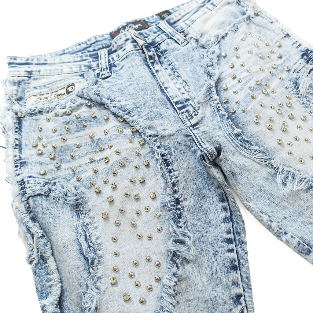 F1757 Moretti Stacked Pants - Light Wash