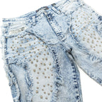 F1757 Moretti Stacked Pants - Light Wash