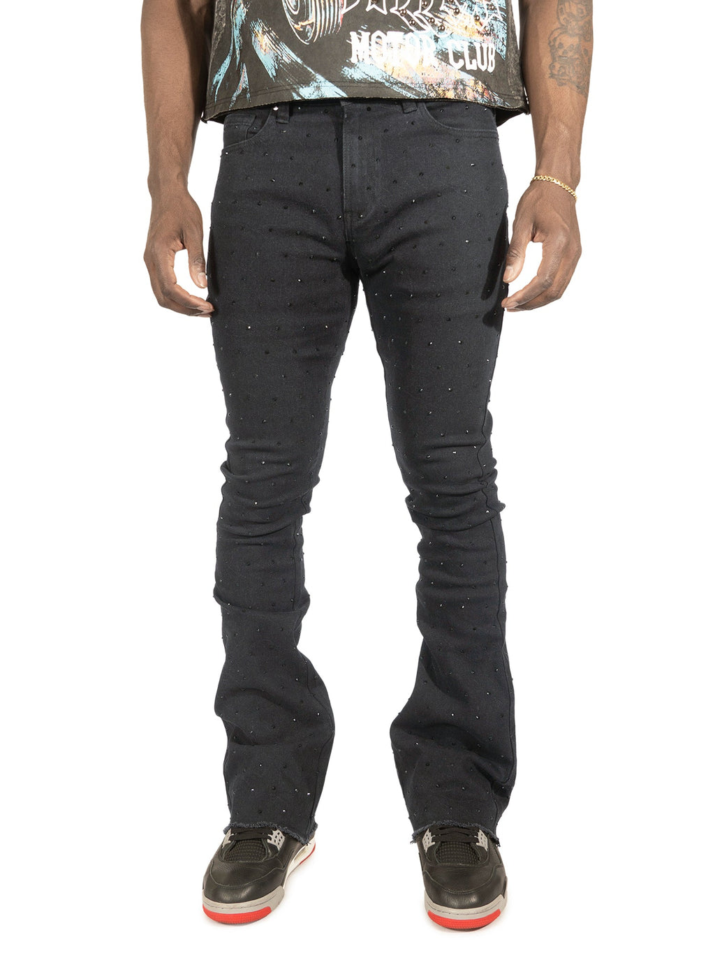 F1764 Romano Stacked Stone Pants - Black