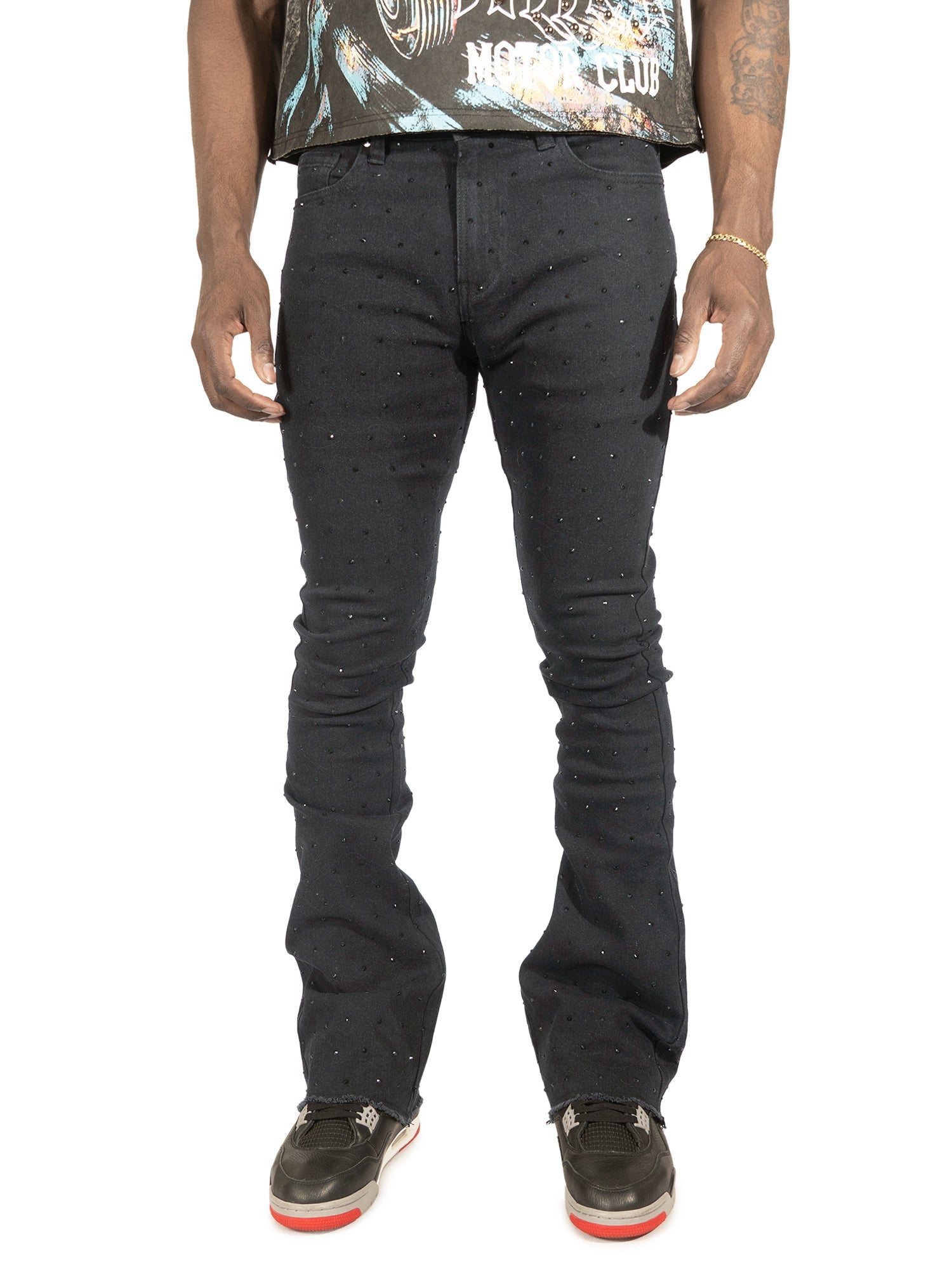 F1764 Romano Stacked Stone Pants - Black