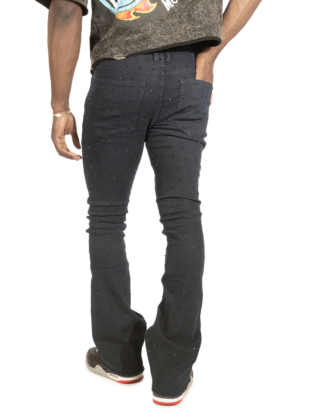 F1764 Romano Stacked Stone Pants - Black