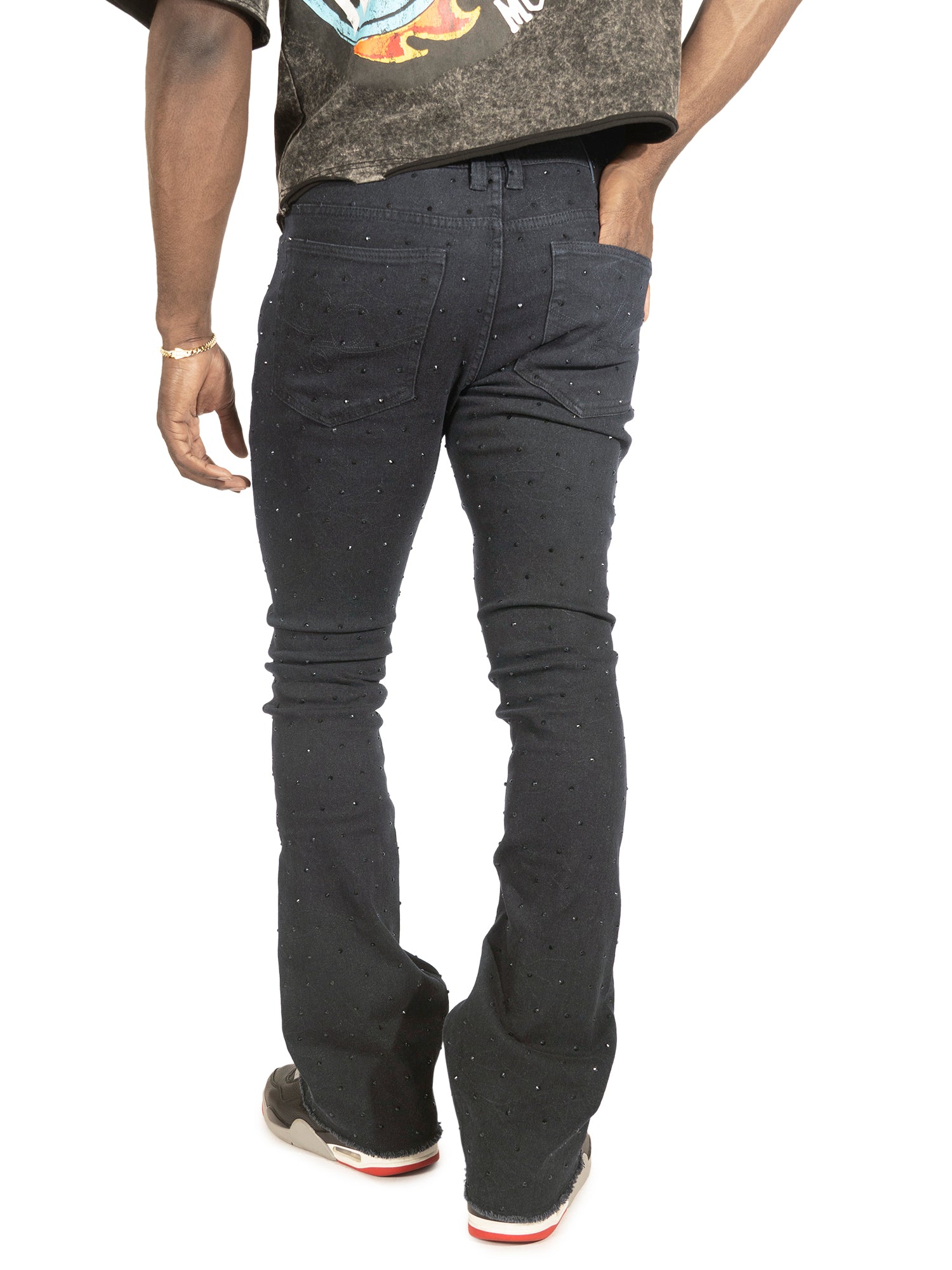 F1764 Romano Stacked Stone Pants - Black