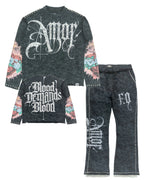 F4226 Amor Jogging Set - Black