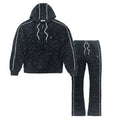 F4378 Baroque Burn Out Terry Set - Black