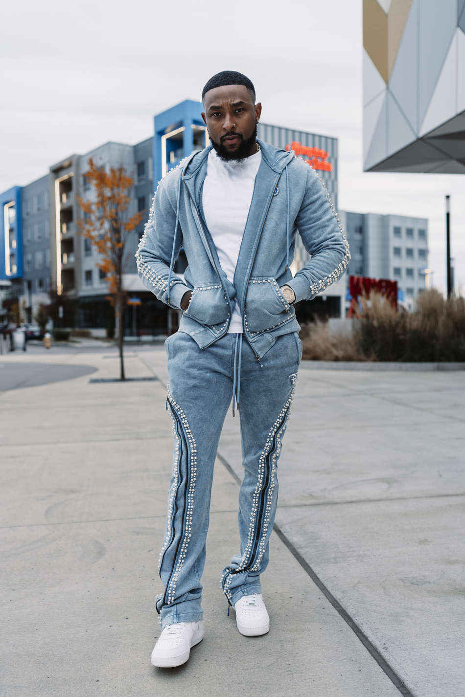 F5245 Blind Faith Hoodie Set - Blue