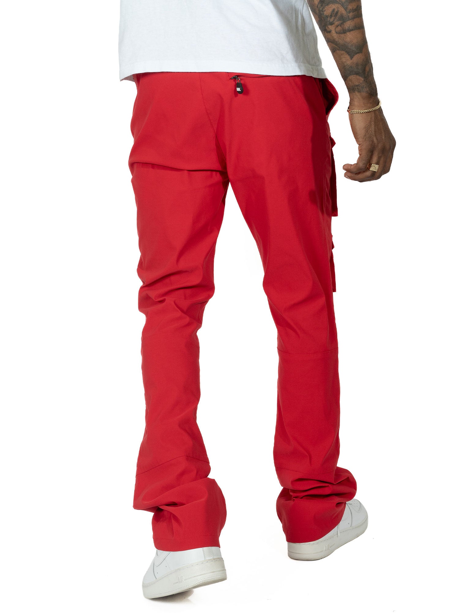 M1633 Colton 34” Stack Nylon/Spandex Sweat Pants - Red
